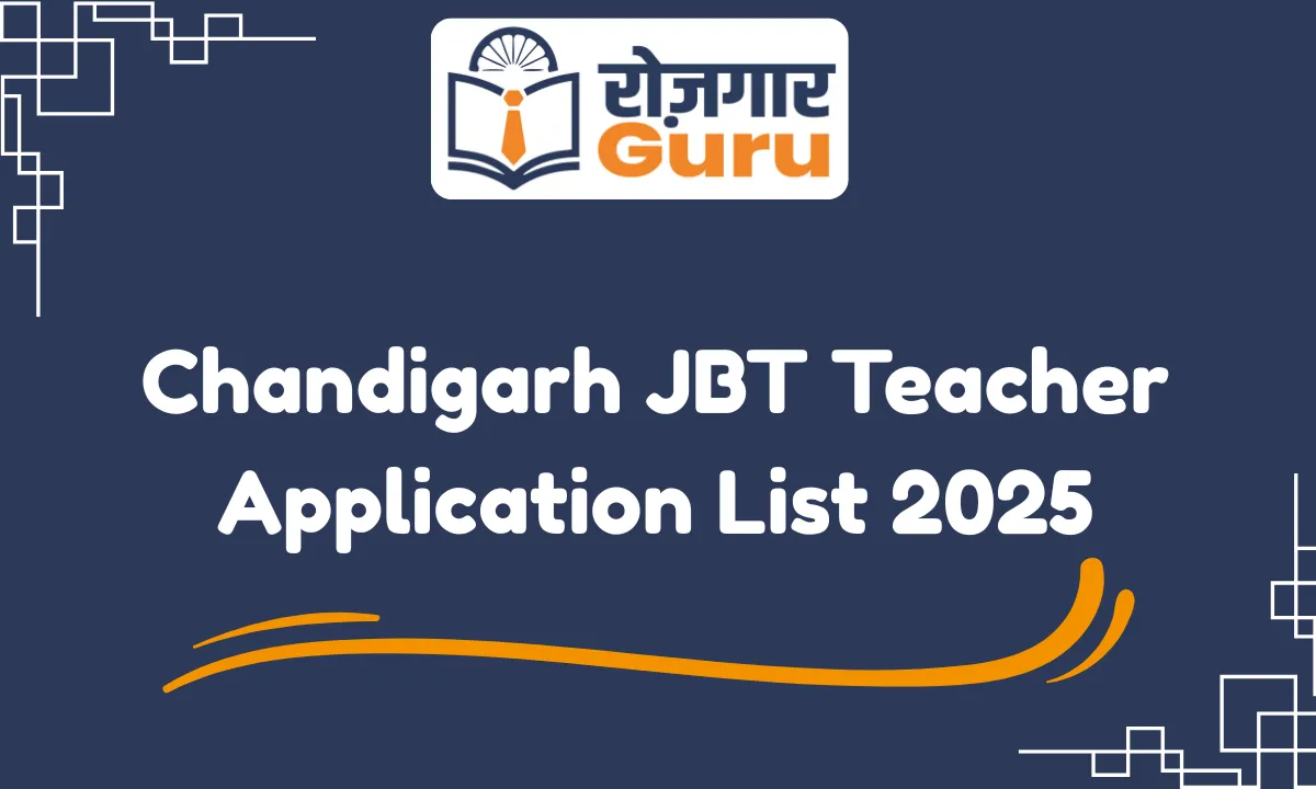 Chandigarh JBT Teacher Application List 2025