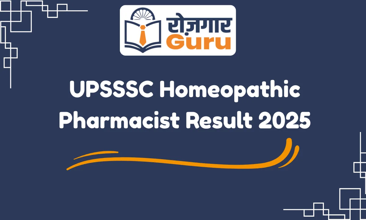 UPSSSC Homeopathic Pharmacist Result 2025