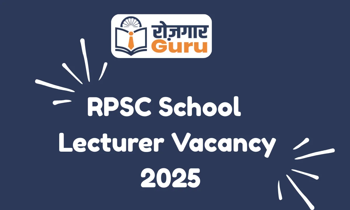 RPSC School Lecturer Vacancy 2025
